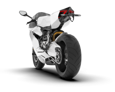 İzole edilmiş beyaz arka planda motosikletin 3 boyutlu resmi