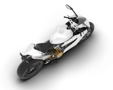 beyaz arka planda modern motosiklet