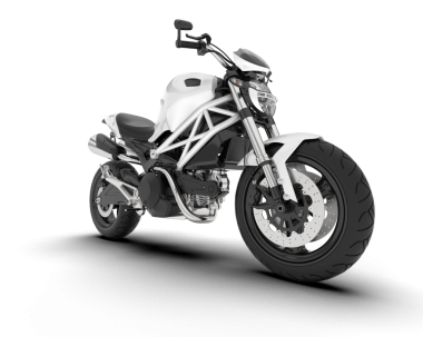 Bir markanın 3 boyutlu çizimi - beyaz arka planlı daha az genel hatlı motorsiklet