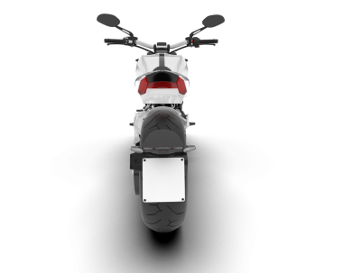 Beyaz arkaplanda 3 boyutlu bir motosiklet görüntüsü