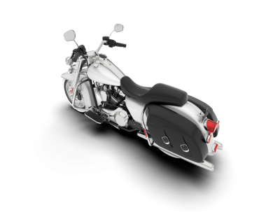 Motosiklet beyaz arka planda izole edilmiş. 3D görüntüleme - illüstrasyon