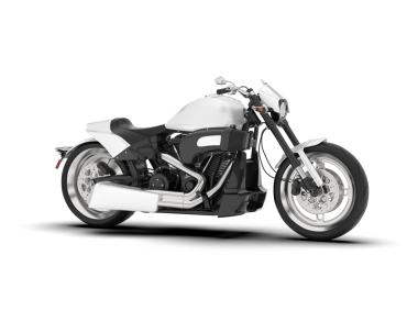 beyaz arka planda modern siyah motosiklet