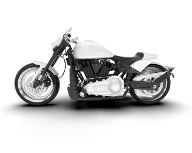 Modern siyah motosiklet beyaz arka planda izole edilmiş. 3d oluşturma