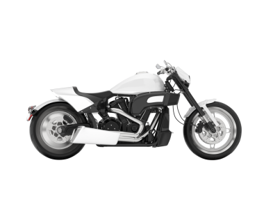 modern siyah beyaz motosiklet beyaz arka planda izole.