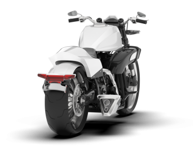 Beyaz arka planda gerçekçi bir motosiklet. 3d oluşturma