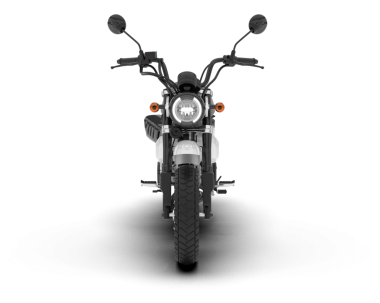 Beyaz bir arka plan üzerinde izole siyah motosiklet