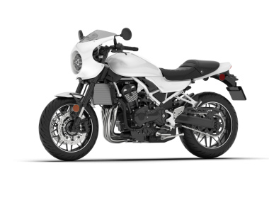 Gri arka planda beyaz modern motosiklet