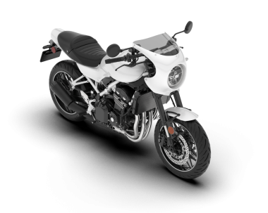 Siyah arka planı olan siyah motosiklet izole edildi