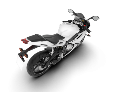 Beyaz arka planda siyah beyaz modern motosiklet. 3d illüstrasyon