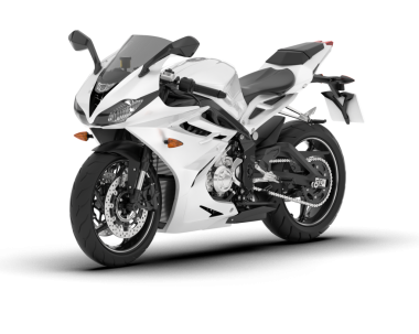 beyaz arka planda beyaz modern motosiklet