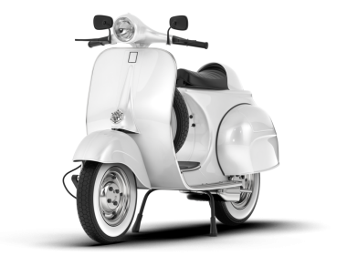 Siyah arka planda beyaz klasik motosiklet