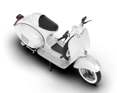 Scooter 3d beyaz üzerinde görüntüleme