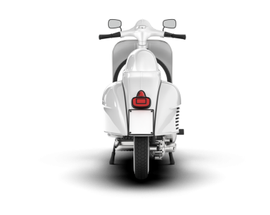 Eski model scooter. beyaz üzerine izole