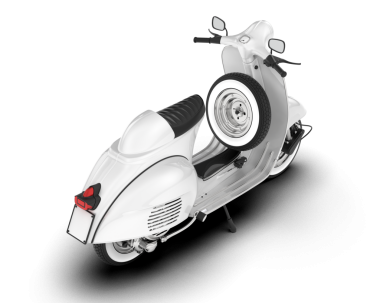 Modern scooter beyaz arka planda izole edilmiş. 3d oluşturma
