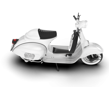 Modern scooter beyaz arkaplanda izole edildi.