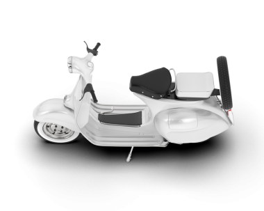 Beyaz arkaplanda klasik scooter