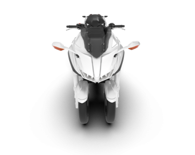 beyaz arka planda beyaz motosiklet.