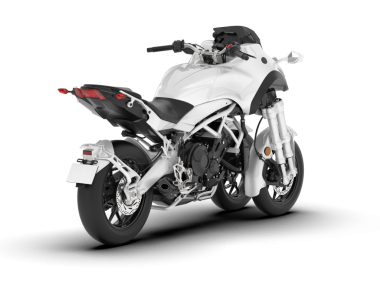 beyaz arka planda izole edilmiş beyaz motosiklet