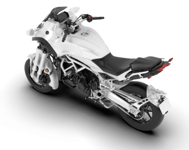 Beyaz arka plan üzerinde motosiklet