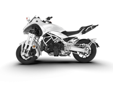 beyaz arka planda modern motosiklet