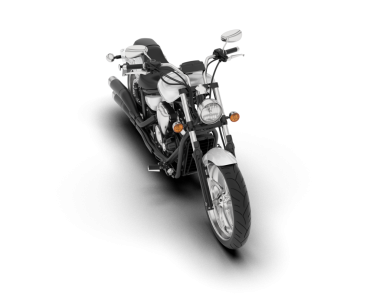 Beyaz arkaplanda motosiklet.