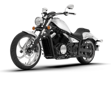 Özel yapım bir motosikletin koyu renk arka planda 3D görüntülenmesi