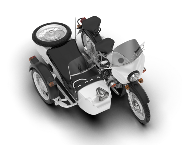 Beyaz arka planda 3 boyutlu bir motosiklet tasviri