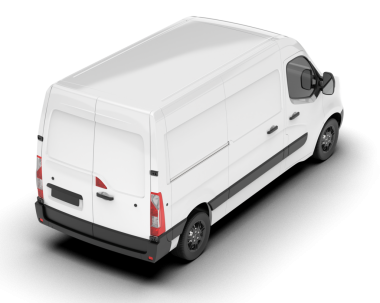 beyaz arkaplanda araba minibüsü