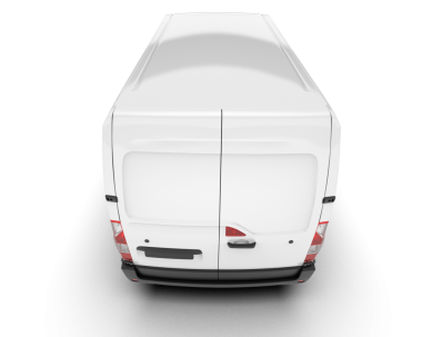 Şeffaf arkaplanda kargo minibüsü   