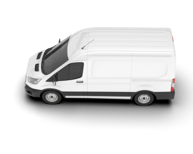 Kamyonet. Minibüs Beyaz renkli minibüs. 3d oluşturma.