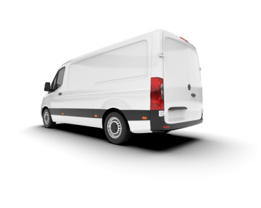 Beyaz minibüs beyaz arkaplanda izole edildi