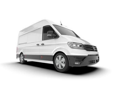 Beyaz modern minibüs. ön - yan görünümün gerçekçi illüstrasyonu