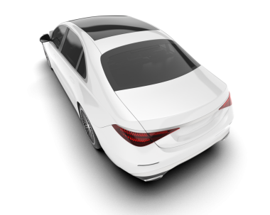 Modern araba beyazda izole edilmiş. 3D görüntüleme - illüstrasyon