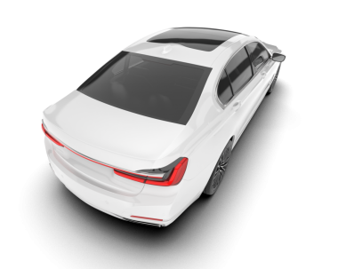 Beyaz arka planda izole edilmiş gerçekçi beyaz araba. 3d oluşturma