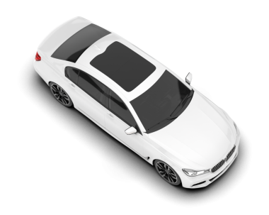 modern lüks beyaz araba siyah arka planda izole.