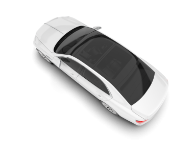 Beyaz arka planda izole edilmiş modern bir arabanın 3 boyutlu görüntüsü