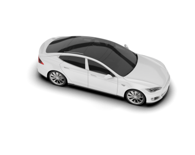 Beyaz arka planda izole edilmiş beyaz bir araba. 3d illüstrasyon