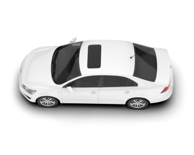 uzun gölgeli modern beyaz araba.