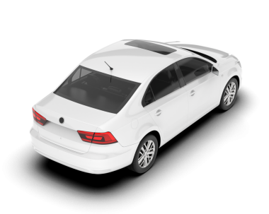 Beyaz arka planda izole edilmiş beyaz modern araba