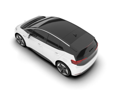 Modern beyaz elektrikli araba. 3d oluşturma.