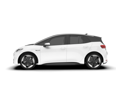 Gerçekçi beyaz araba manzarası izole edildi. 3d oluşturma