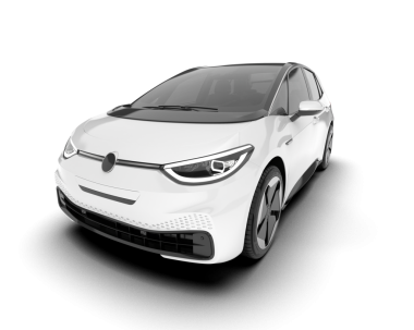 Beyaz arka planda elektrikli araba