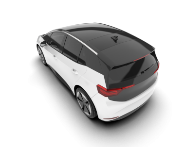 Siyah araba beyaz arka planda izole edilmiş. 3d illüstrasyon.