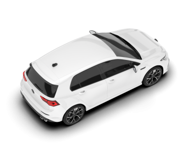 Gri arka planda beyaz modern araba. 3D görüntüleme - illüstrasyon