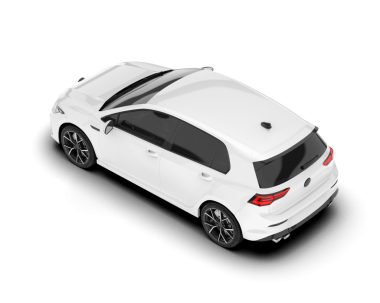 Beyaz, modern bir araba beyaz arka planda izole edilmiş. 3d oluşturma.