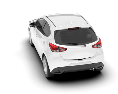 beyaz arkaplanda boş ekranı olan modern araba