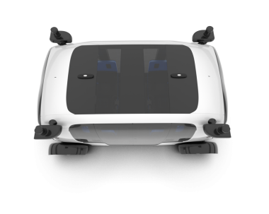 Beyaz arka planda izole edilmiş elektrikli araba 3 boyutlu