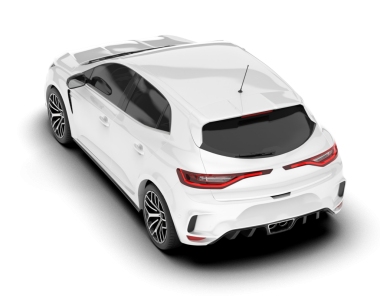 Gerçekçi bir SUV arabası. Ön manzara. 3d oluşturma