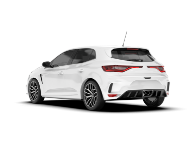 Beyaz arka planda gerçekçi modern bir araba. 3d oluşturma