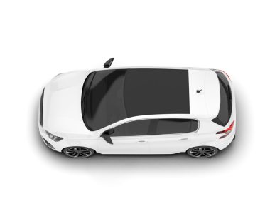 Siyah arka planda beyaz, modern bir araba. 3d resimleme